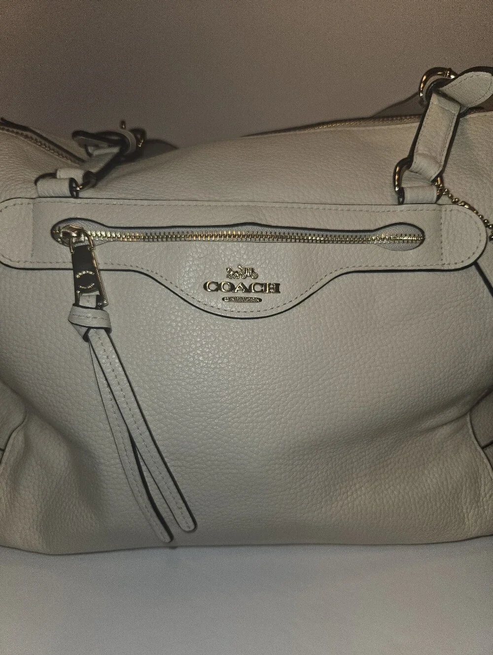 Coach White Leather Shoulder Bag